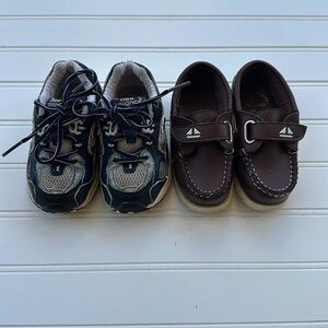 Brown Boat Shoes 5.5T & New Balance Blue Tennis Shoes 6T